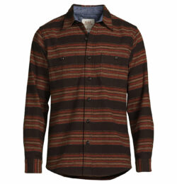 Blake Shelton x Lands' End Big and Tall Traditional Fit Rugged Work Shirt - Brown - LT