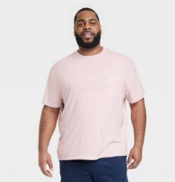 Men's Big & Tall Short Sleeve Hemp Cotton T-Shirt - Goodfellow & Co™ Pink MT