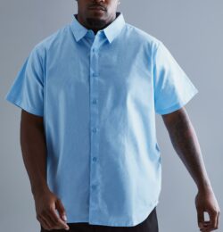 Mens Plus Lightweight Short Sleeve Shirt - Blue