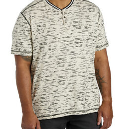 Big & Tall True Nation Marled Henley T-Shirt - Asparagas