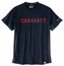 Carhartt Force Relaxed Fit Midweight Short-Sleeve Block Logo Graphic T-Shirt | Navy | L