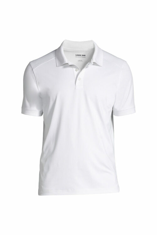 Men's Big Short Sleeve Rapid Dry Active Polo Shirt - Lands' End - White - 2