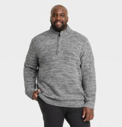 Men's Big & Tall Henley Pullover Sweater - Goodfellow & Co™ Gray MT