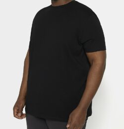 River Island Mens Big & Tall Black Slim Fit T-Shirt