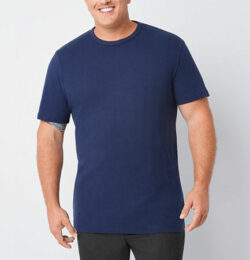 Shaquille O'Neal G Big and Tall Drop Needle Mens Crew Neck Short Sleeve T-Shirt, Medium Tall, Blue