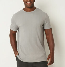 Shaquille O'Neal G Drop Needle Big and Tall Mens Crew Neck Short Sleeve T-Shirt, Medium Tall, Gray