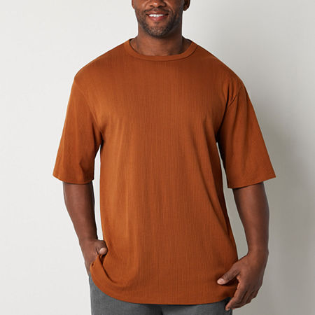 Shaquille O'Neal G Drop Needle Big and Tall Mens Crew Neck Short Sleeve T-Shirt, -large Tall, Brown