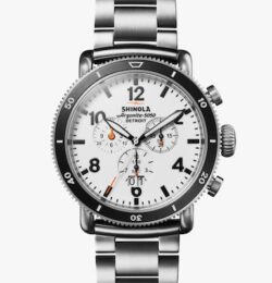 The White Hurricane 48mm Watch | White Dial + Titanium Bracelet
