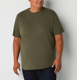 mutual weave Adaptive Big and Tall Mens Crew Neck Short Sleeve Easy-on + Easy-off Adaptive T-Shirt, -large Tall, Green