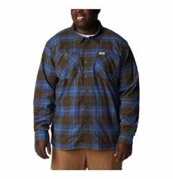 Columbia Big Tall Cornell Woods Fleece Lined Shirt Jacket (Dark Mountain/Shasta Woodsman Tartan) Men's Clothing