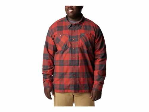 Columbia Big Tall Cornell Woods Fleece Lined Shirt Jacket (Warp Red/Delta Woodsman Tartan) Men's Clothing