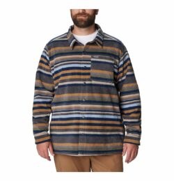 Columbia Big Tall Steens Mountain Printed Shirt Jacket (Shark Surfcrest Stripe Print) Men's Clothing