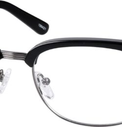 Zenni Men's Retro Browline Prescription Glasses Black Tortoiseshell Mixed Full Rim Frame