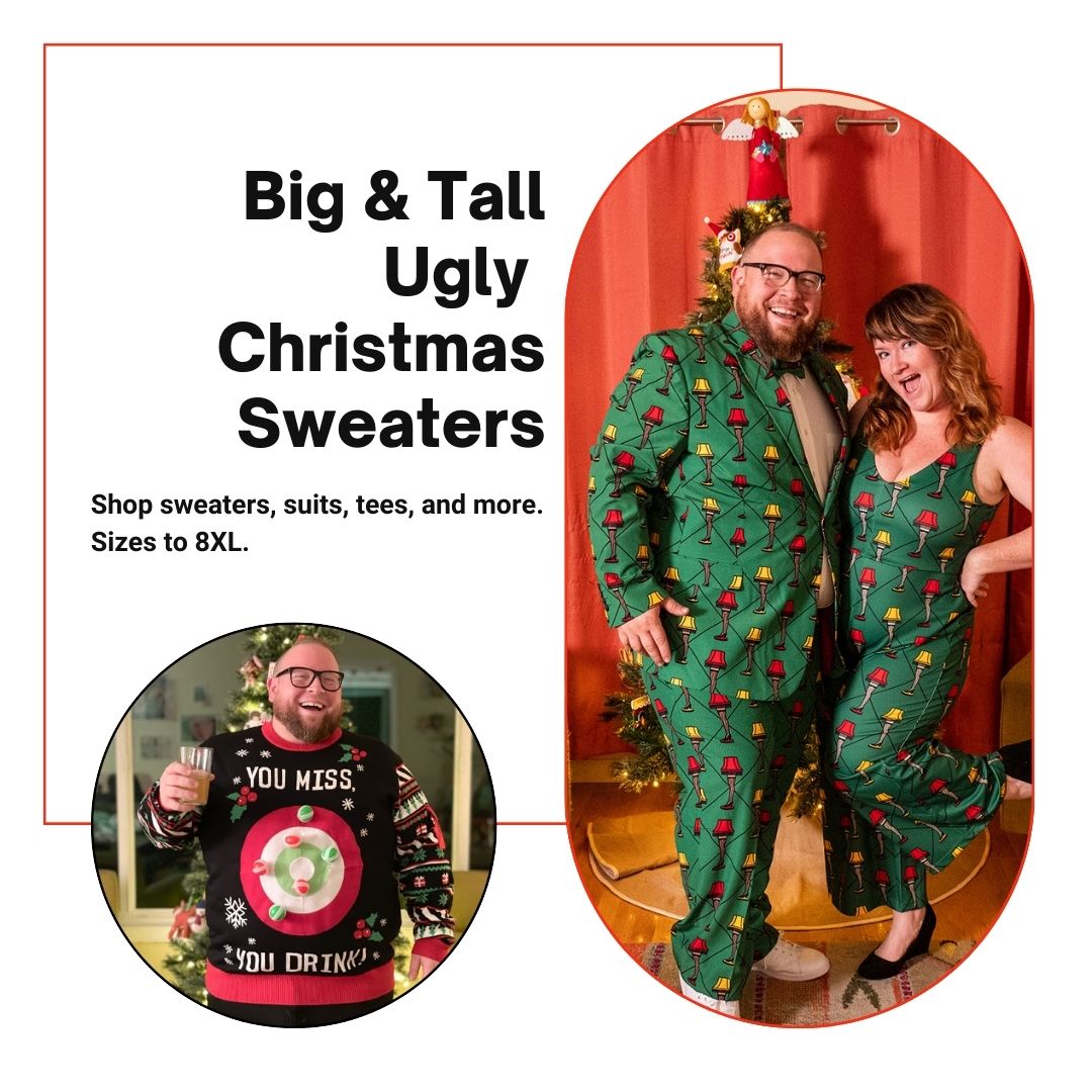 Shop Big & Tall Ugly Christmas Sweaters, Suits, & More at Chubstr