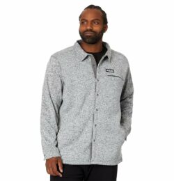 Columbia Big Tall Sweater Weather Shirt Jacket (City Grey Heather) Men's Clothing