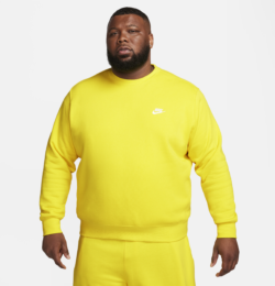 Men's Nike Sportswear Club Fleece Crew in Yellow, Size: XS | BV2662-718