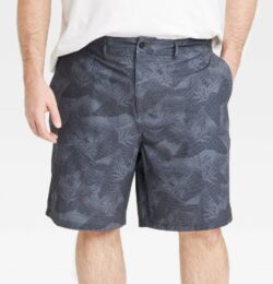 Men's Big & Tall 9" Leaf Printed Hybrid Swim Shorts - Goodfellow & Co™ Dark Gray 44