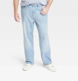 Men's Big & Tall Straight Fit Jeans - Goodfellow & Co™ Light Blue Denim 30x36