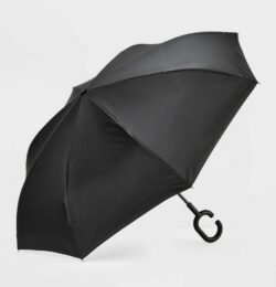 ShedRain UnbelievaBrella Reverse Opening Stick Umbrella - Black/White