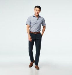 Indochino Men's Custom Halton Navy Chino Pants 100% Cotton
