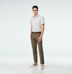 Indochino Men's Custom Halton Sage Chino Green Pants 100% Cotton