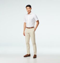 Indochino Men's Custom Halton Sand Chino Brown Pants 100% Cotton