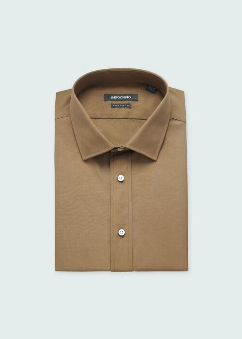 Indochino Men's Custom Hawthorn Soft Brown Shirt 100% Cotton