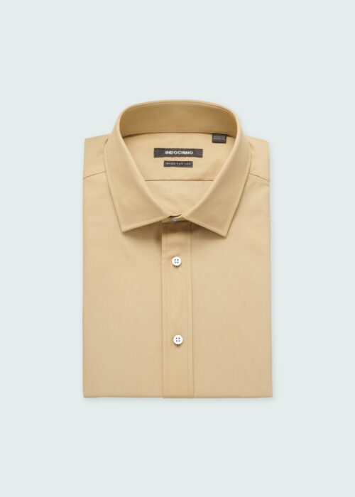 Indochino Men's Custom Hawthorn Soft Khaki Brown Shirt 100% Cotton