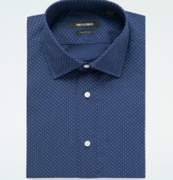 Indochino Men's Custom Hayton Dot Blue Shirt 100% Cotton