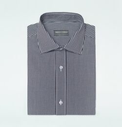 Indochino Men's Custom Helston Anti-Wrinkle Gingham Black Shirt 100% Cotton