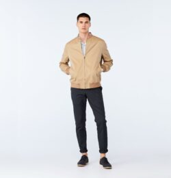 Indochino Men's Custom Heywood Khaki Bomber Jacket 100% Cotton