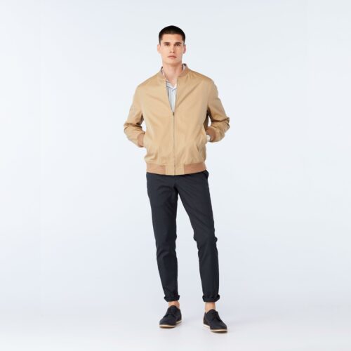Indochino Men's Custom Heywood Khaki Bomber Jacket 100% Cotton