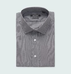 Indochino Men's Custom Hyde Gingham Black Shirt 100% Cotton