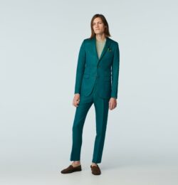 Indochino Men's Custom Kentford Linen Silk Teal Suit