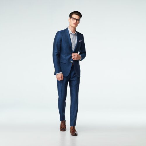 Indochino Men's Custom Sailsbury Linen Blue Suit