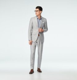 Indochino Men's Custom Sailsbury Linen Gray Blazer