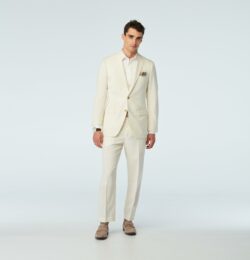 Indochino Men's Custom Stockport Wool Linen Cream Suit