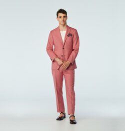 Indochino Men's Custom Stockport Wool Linen Dusty Rose Pink Suit