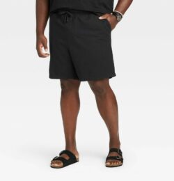 Men's Big & Tall 7" Everyday Relaxed Fit Pull-On Shorts - Goodfellow & Co™ Black L