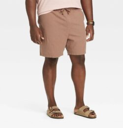 Men's Big & Tall 7" Everyday Relaxed Fit Pull-On Shorts - Goodfellow & Co™ Brown L