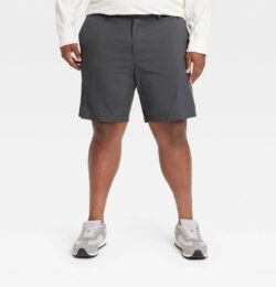 Men's Big & Tall 9" Flat Front Tech Chino Shorts - Goodfellow & Co™ Charcoal Gray 44