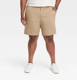 Men's Big & Tall 9" Flat Front Tech Chino Shorts - Goodfellow & Co™ Tan 44