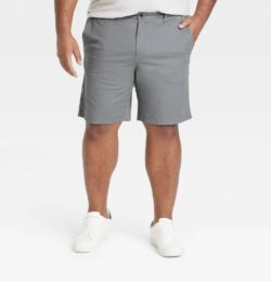 Men's Big & Tall Every Wear 9" Flat Front Chino Shorts - Goodfellow & Co™ Thundering Gray 44