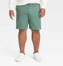 Men's Big & Tall Every Wear 9" Slim Fit Flat Front Chino Shorts - Goodfellow & Co™ Teal Green 44