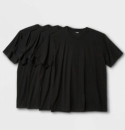 Men's Big & Tall Short Sleeve 4pk Crewneck T-Shirt - Goodfellow & Co™ Black L