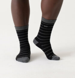 Men's Horizontal Pinstripe Lightweight Crew Socks