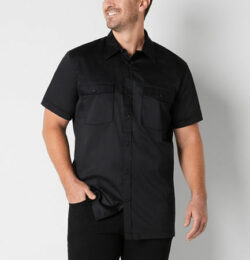 Shaquille O'Neal G Big and Tall Mens Regular Fit Short Sleeve Button-Down Shirt, -large Tall, Black