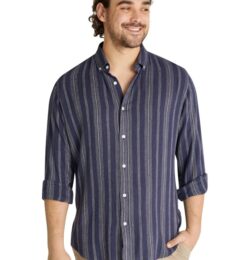 Everett Stripe Linen Blend Shirt