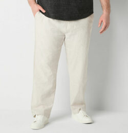 mutual weave Mens Big and Tall Relaxed Fit Pull-On Pants, -large Tall, Beige