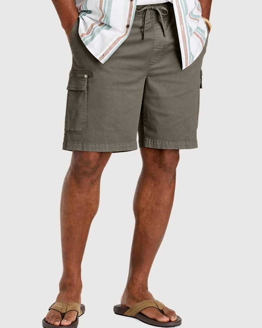 Big & Tall Men's Athletic Fit Drawstring Cargo Shorts - Faded Moss - Size 2XL